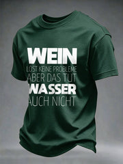 Herren-T-Shirt mit Glühwein-Print und kurzen Ärmeln