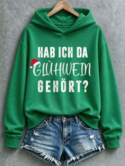 Weihnachts-Kapuzenpullover für Damen mit Muster, lässig