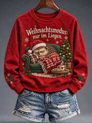 Weihnachtlicher, witziger Damen-Sweatshirt mit Tiermotiv