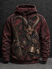 Herren Krampuslauf Print Casual Hoodie