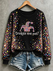 Damen-Kölner-Karneval-Print-Sweatshirt