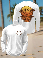 Männer Smiley Sea Waffel Langarm T-Shirt