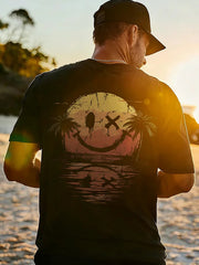 T-Shirt mit kurzen Ärmeln Smiley Sea Print für Herren