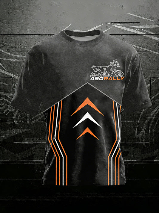 Motocross-Print-T-Shirt für Männer mit kurzen Ärmeln