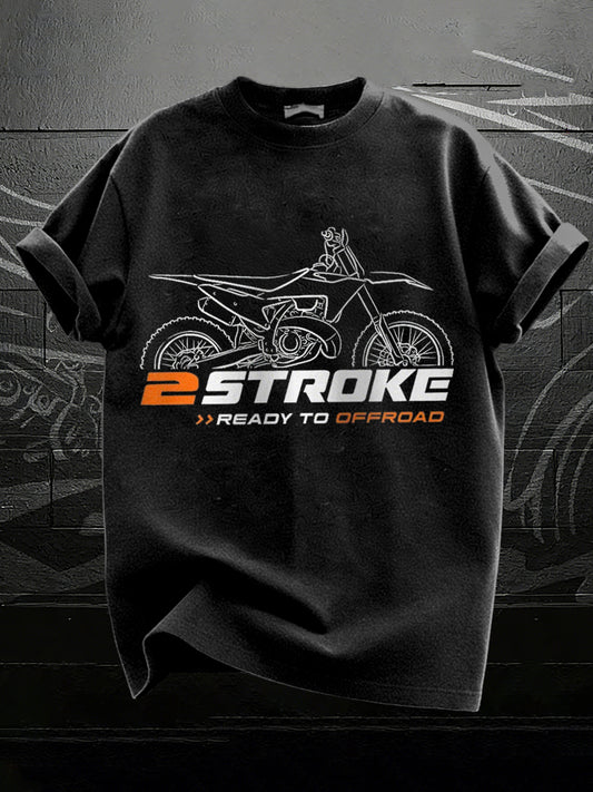 Motocross-Print-T-Shirt für Männer mit kurzen Ärmeln