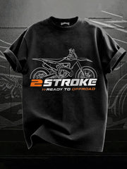 Motocross-Print-T-Shirt für Männer mit kurzen Ärmeln