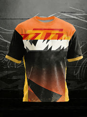 Motocross-Print-T-Shirt für Männer mit kurzen Ärmeln
