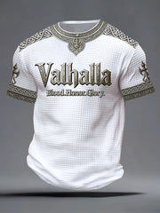 Herren Swedish Viking-Style Val halla Bedrucktes Waffel-T-Shirt