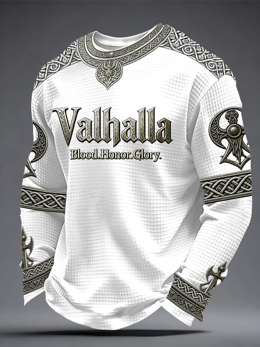 Herren Walhalla-Waffel oberteil im Viking-Stil