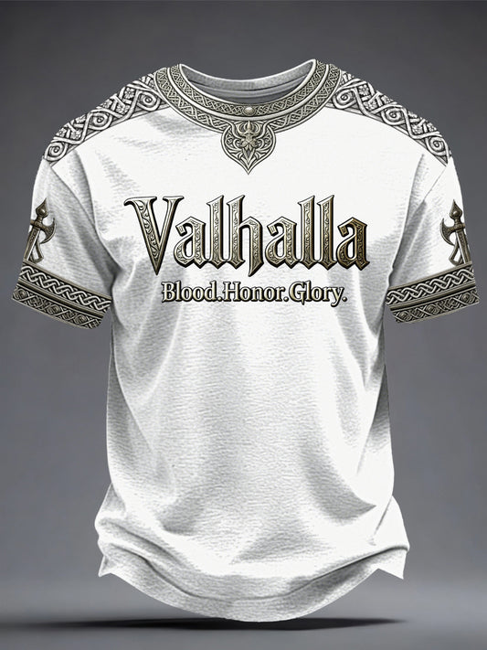Bedrucktes Herren T-Shirt im Viking-Stil von Val halla
