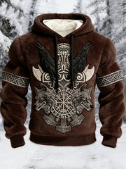 Herren Viking Wolf & Raven Totem Flanell Sweatshirt