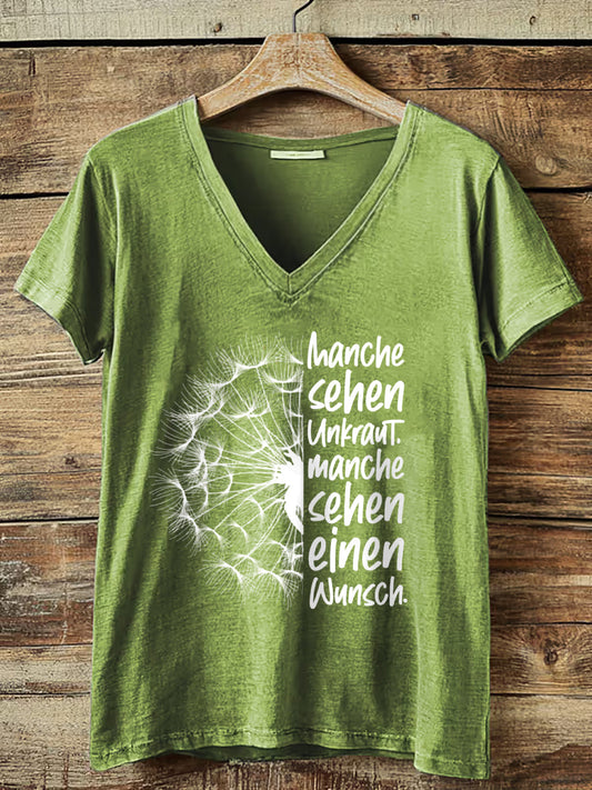 Damen-T-Shirt mit Blumenmuster und kurzen Ärmeln