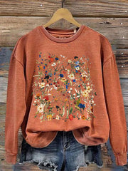 Damen Sweatshirt mit Blumen druck