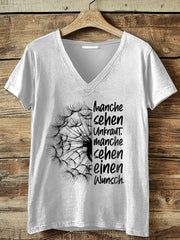 Damen-T-Shirt mit Blumenmuster und kurzen Ärmeln