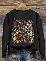 Damen Sweatshirt mit Blumen druck