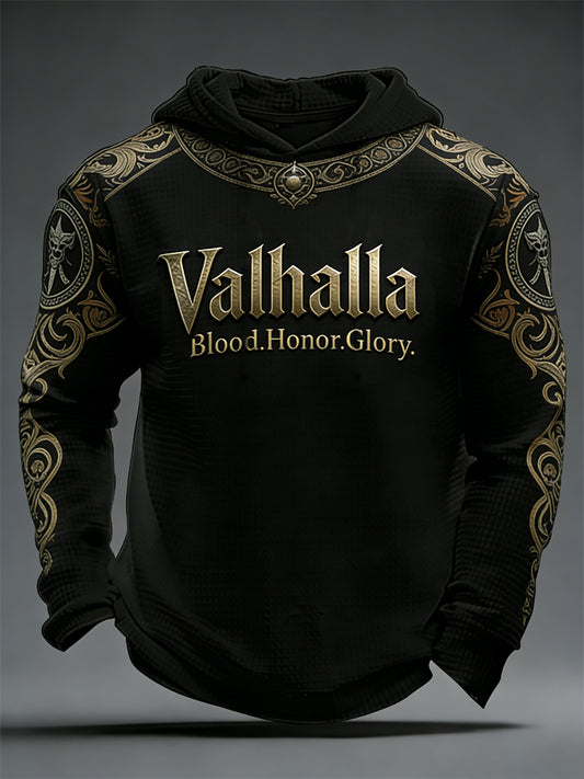 Herren Viking-Stil Val halla Waffel Hoodie
