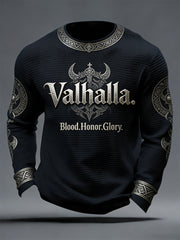 Herren Walhalla-Waffel oberteil im Viking-Stil