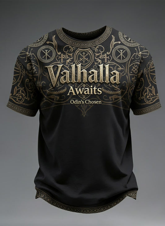 Herren Val halla erwartet Viking bedrucktes T-Shirt