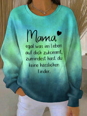 Frauen Muttertag Geschenk Geripptes Rundhals-Sweatshirt