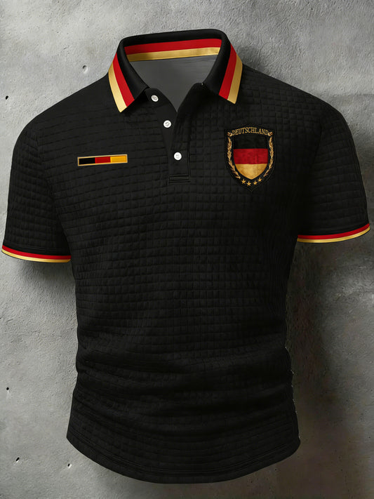 Herren-Deutschland-Print-Kurzarmhemd