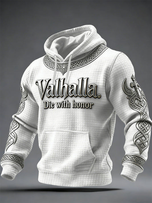 Herren-Vikinger-Style Valhalla-Print-Kapuzenpullover