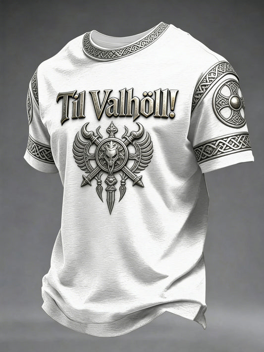 Herren-T-Shirt im Wikingerstil mit Valhalla-Print