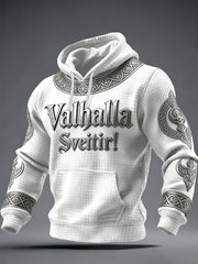 Herren-Vikinger-Style Valhalla-Print-Kapuzenpullover