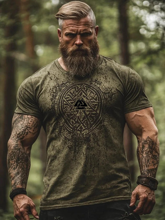 Herren-Viking-Print-T-Shirt
