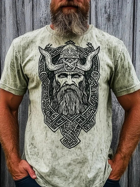 Herren-Viking-Print-T-Shirt