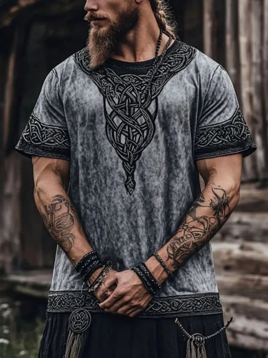 Herren-Viking-Print-T-Shirt