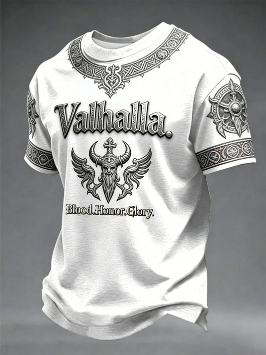 Herren-T-Shirt im Wikingerstil mit Valhalla-Print