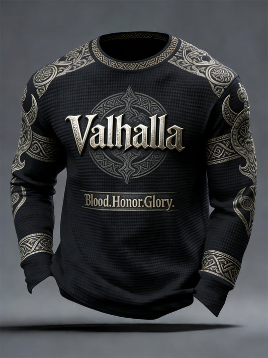 Herren-Valhalla-Waffeloberteil im Wikingerstil