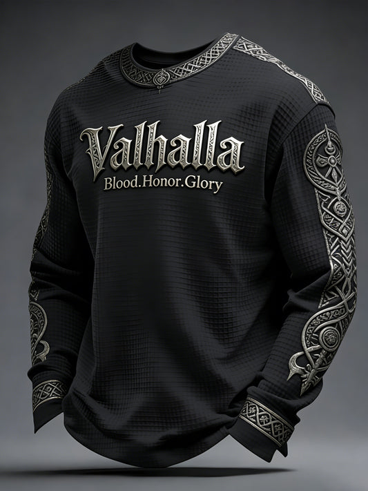 Herren Walhalla-Waffel oberteil im Viking-Stil