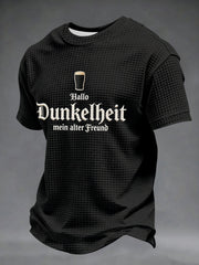 Herren-Druck-Waffelhemd mit dem Motiv „Hello Darkness My Old Friend“