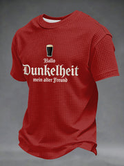 Herren-Druck-Waffelhemd mit dem Motiv „Hello Darkness My Old Friend“