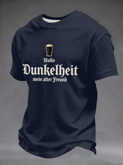 Herren-Druck-Waffelhemd mit dem Motiv „Hello Darkness My Old Friend“