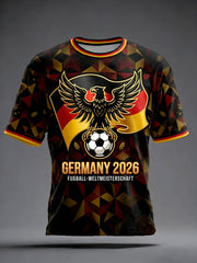 Herren Deutschland Fußballfan Kurzarm-T-Shirt