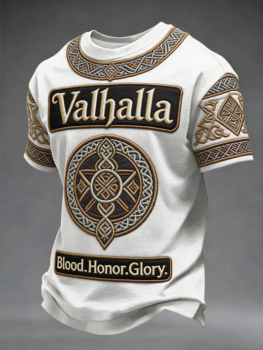 Herren-T-Shirt im Viking-Stil mit Valhalla-Print