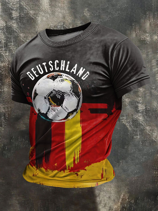 Herren-Deutschland-2026-Fußballteam-Unterstützer-Print-T-Shirt