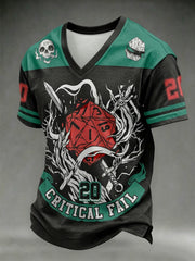 Herren-T-Shirt mit dunklem Stil, Totenkopf-Print und V-Ausschnitt