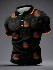 Herren-Deutschland-Fußball-Liebhaber-Print-Shirt