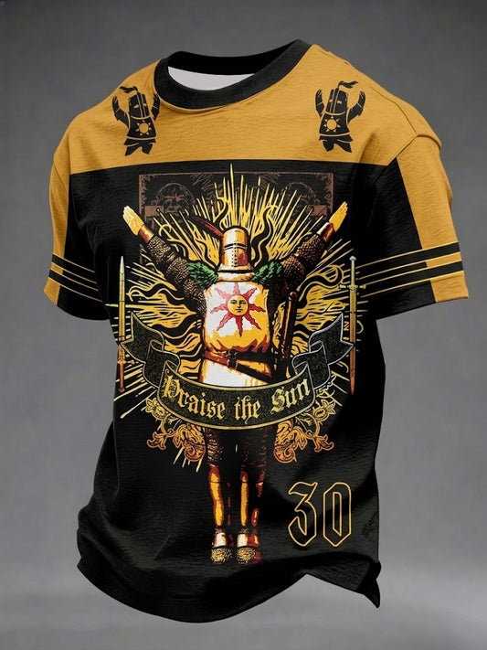 Herren-T-Shirt mit „Praise the Sun“-Print