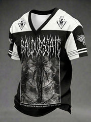 Herren-T-Shirt mit V-Ausschnitt und „Go for the Eyes“-Print