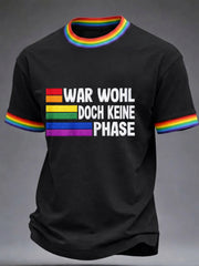 Herren-T-Shirt mit Christopher-Street-Day-Print und kurzen Ärmeln