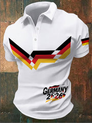 Herren-Fußballfan-Shirt aus Deutschland mit Print und kurzen Ärmeln