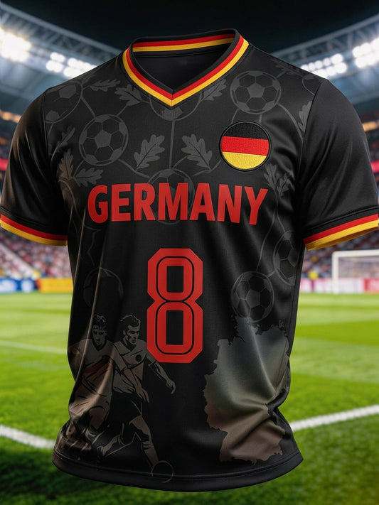 Herren-Fußballfan-T-Shirt mit Deutschland-Print