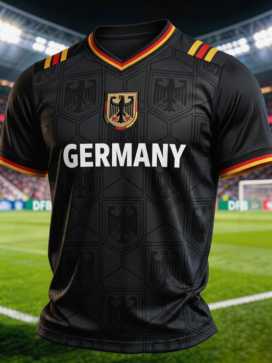 Herren-Fußballfan-T-Shirt mit Deutschland-Print