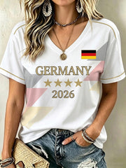 Damen-Graphic-T-Shirt für deutsche Fußballfans