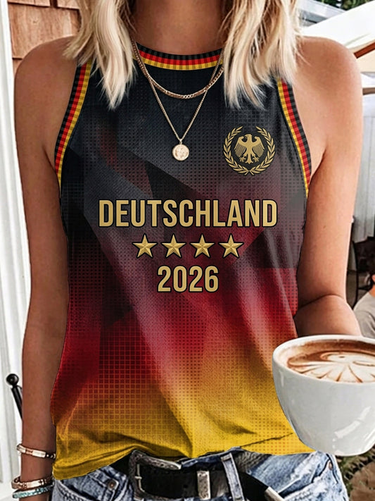 Damen-Graphic-Weste mit Fußballmotiv in Deutsch