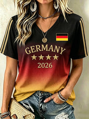 Damen-Graphic-T-Shirt für deutsche Fußballfans